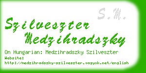 szilveszter medzihradszky business card